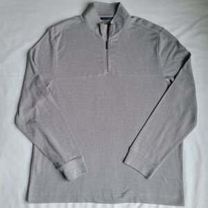 NWT Perry Ellis Gray Textured Quarter Zip Pullover